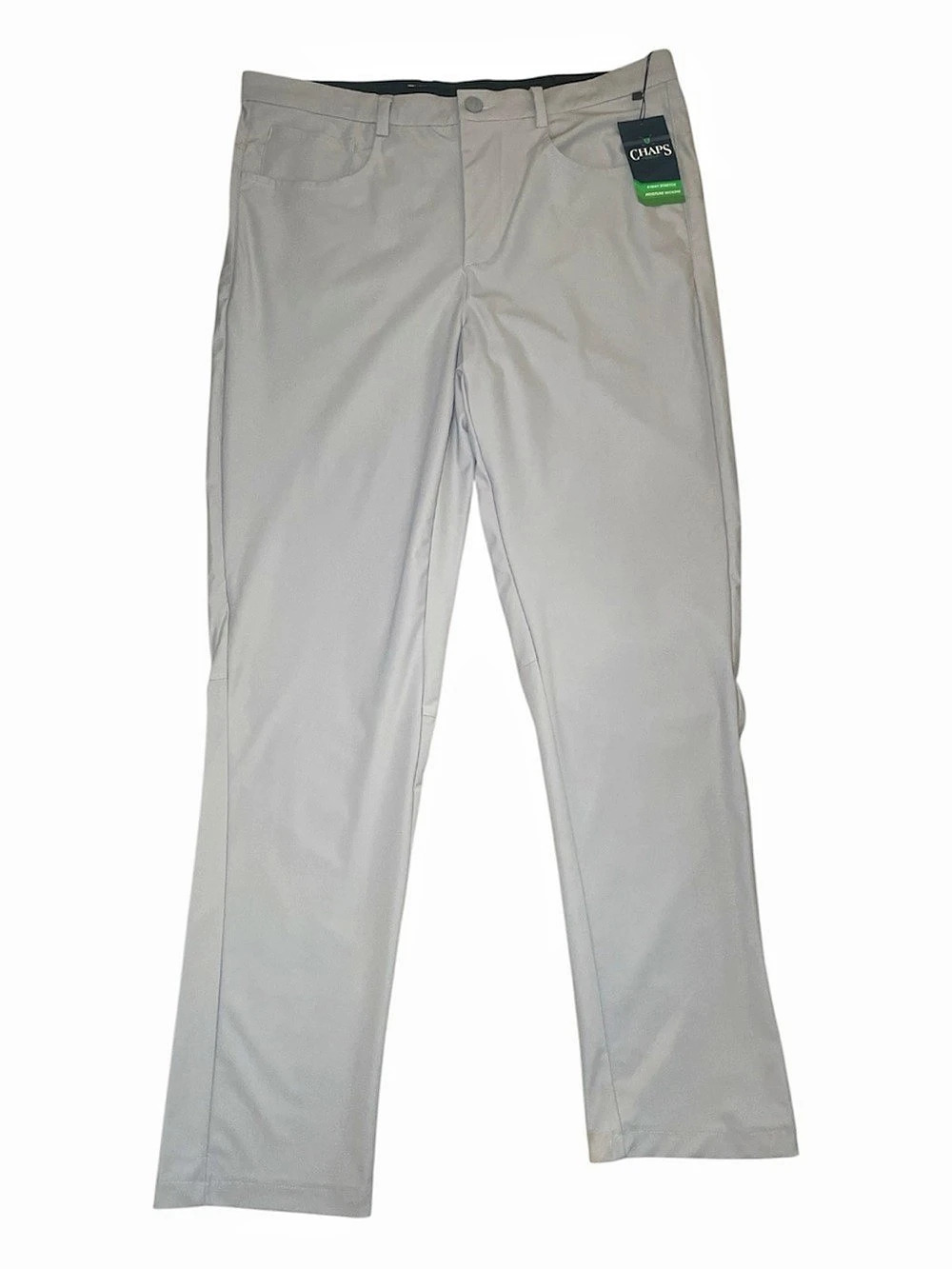 Chaps 5Pkt Golf Straight Leg Pants in Gray Waist 36 NWT